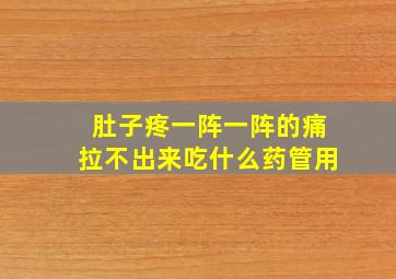 肚子疼一阵一阵的痛拉不出来吃什么药管用