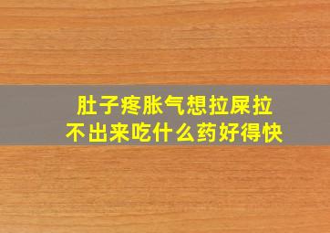 肚子疼胀气想拉屎拉不出来吃什么药好得快