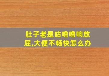 肚子老是咕噜噜响放屁,大便不畅快怎么办