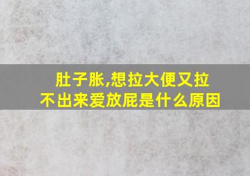 肚子胀,想拉大便又拉不出来爱放屁是什么原因