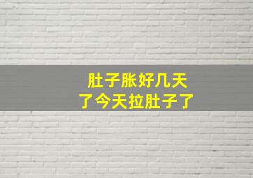 肚子胀好几天了今天拉肚子了