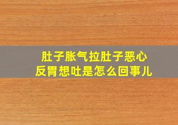 肚子胀气拉肚子恶心反胃想吐是怎么回事儿