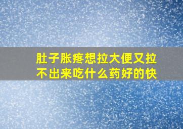 肚子胀疼想拉大便又拉不出来吃什么药好的快