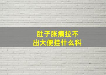 肚子胀痛拉不出大便挂什么科