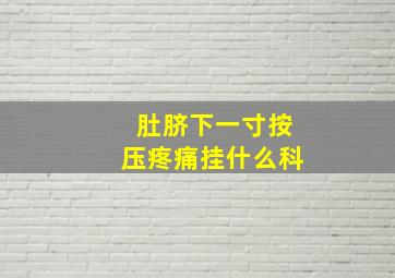 肚脐下一寸按压疼痛挂什么科