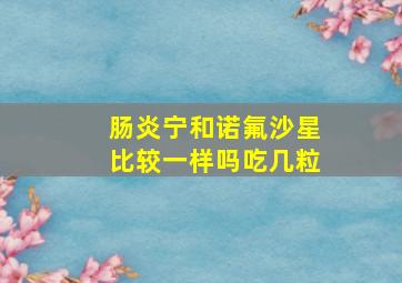 肠炎宁和诺氟沙星比较一样吗吃几粒