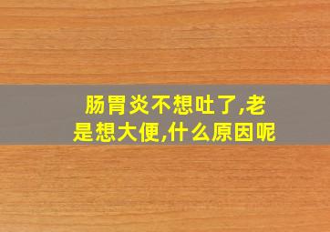 肠胃炎不想吐了,老是想大便,什么原因呢