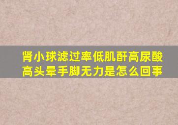 肾小球滤过率低肌酐高尿酸高头晕手脚无力是怎么回事