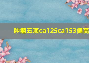 肿瘤五项ca125ca153偏高