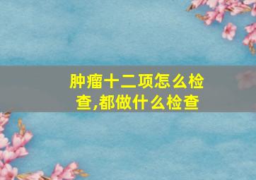 肿瘤十二项怎么检查,都做什么检查