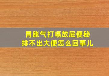 胃胀气打嗝放屁便秘排不出大便怎么回事儿