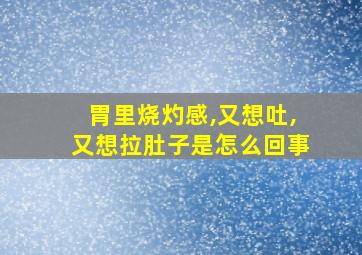 胃里烧灼感,又想吐,又想拉肚子是怎么回事