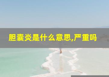 胆囊炎是什么意思,严重吗