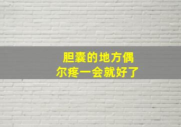 胆囊的地方偶尔疼一会就好了