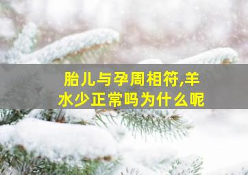 胎儿与孕周相符,羊水少正常吗为什么呢