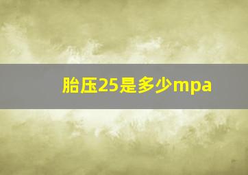 胎压25是多少mpa