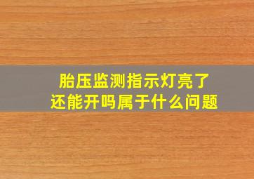 胎压监测指示灯亮了还能开吗属于什么问题