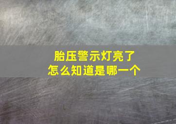 胎压警示灯亮了怎么知道是哪一个