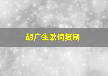 胡广生歌词复制