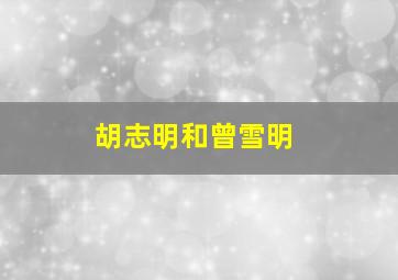 胡志明和曾雪明