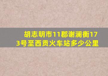 胡志明市11郡谢澜衡173号至西贡火车站多少公里