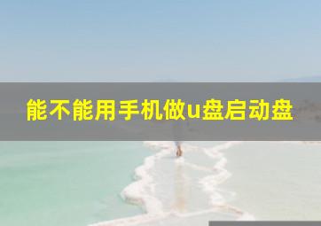 能不能用手机做u盘启动盘