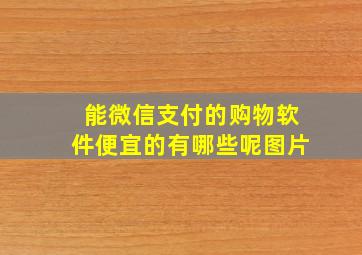 能微信支付的购物软件便宜的有哪些呢图片