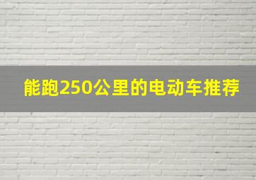 能跑250公里的电动车推荐