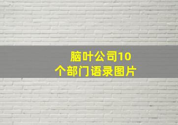 脑叶公司10个部门语录图片