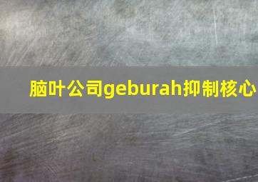 脑叶公司geburah抑制核心