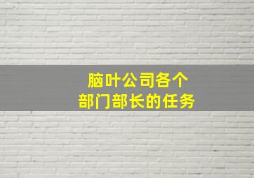 脑叶公司各个部门部长的任务