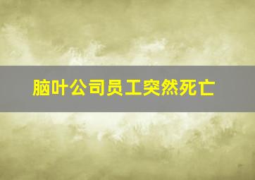 脑叶公司员工突然死亡