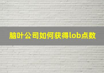 脑叶公司如何获得lob点数