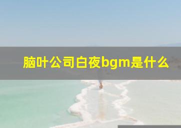 脑叶公司白夜bgm是什么