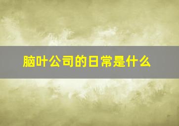 脑叶公司的日常是什么