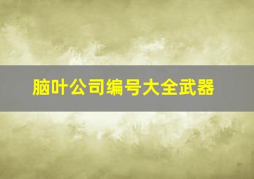 脑叶公司编号大全武器