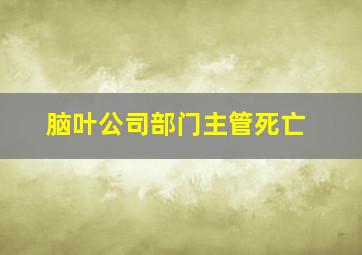 脑叶公司部门主管死亡