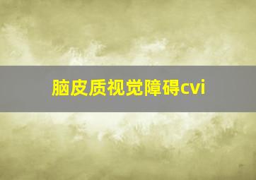 脑皮质视觉障碍cvi