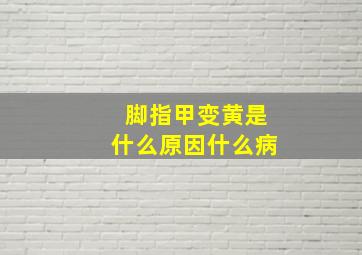 脚指甲变黄是什么原因什么病