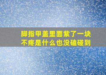 脚指甲盖里面紫了一块不疼是什么也没磕碰到