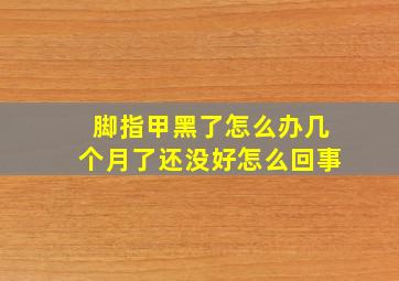 脚指甲黑了怎么办几个月了还没好怎么回事