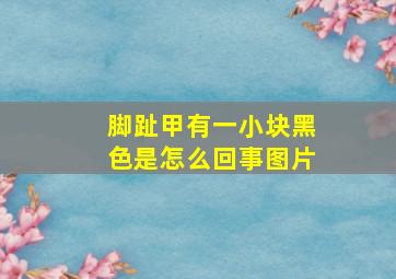 脚趾甲有一小块黑色是怎么回事图片