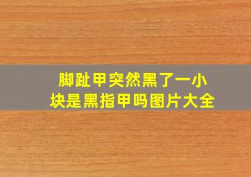 脚趾甲突然黑了一小块是黑指甲吗图片大全