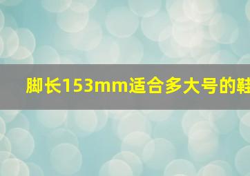 脚长153mm适合多大号的鞋