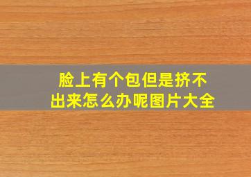 脸上有个包但是挤不出来怎么办呢图片大全