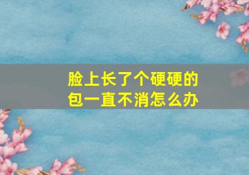 脸上长了个硬硬的包一直不消怎么办