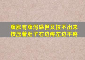 腹胀有腹泻感但又拉不出来按压着肚子右边疼左边不疼