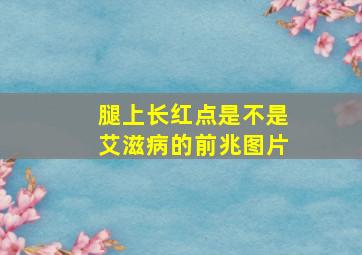 腿上长红点是不是艾滋病的前兆图片