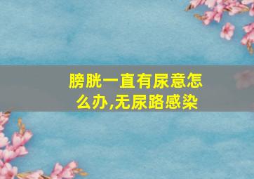 膀胱一直有尿意怎么办,无尿路感染