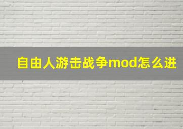 自由人游击战争mod怎么进